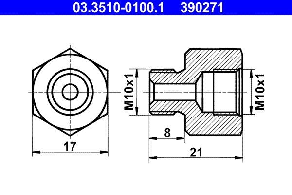 ATE Adapter, remleiding 03.3510-0100.1 Remleidingen ATE YARIS 03.3510-0100.1 goedkoop