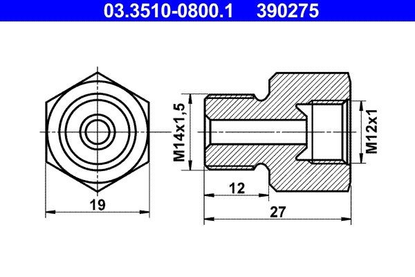 ATE Adapter, remleiding 03.3510-0800.1 03.3510-0800.1 Remleidingset AUDI COUPE ATE