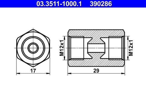 ATE Adapter, bremserør 03.3511-1000.1 Bremserørssæt ATE ASTRA 03.3511-1000.1 billig