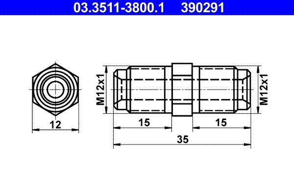 ATE Adapter, remleiding 03.3511-3800.1 03.3511-3800.1 Remleiding ATE AUDI COUPE