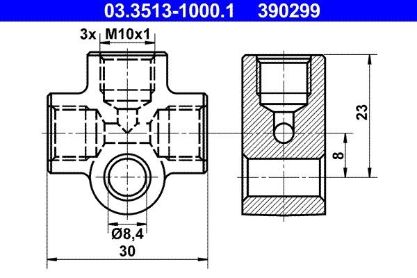 ATE Forbindelses- / fordelingsstykke 03.3513-1000.1 ATE 03.3513-1000.1 originale Radiatorslange TOYOTA CRESSIDA pris