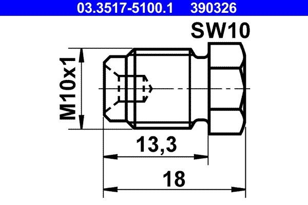 ATE Korķis, Galvenais bremžu cilindrs 03.3517-5100.1 ATE 03.3517-5100.1 Galvenais bremžu cilindrs HYUNDAI H-1 Furgons orģinālās