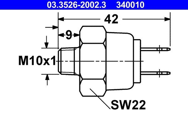 ATE Interruptor de luz de stop 03.3526-2002.3 03.3526-2002.3 Interruptor de travão ATE OPEL MERIVA