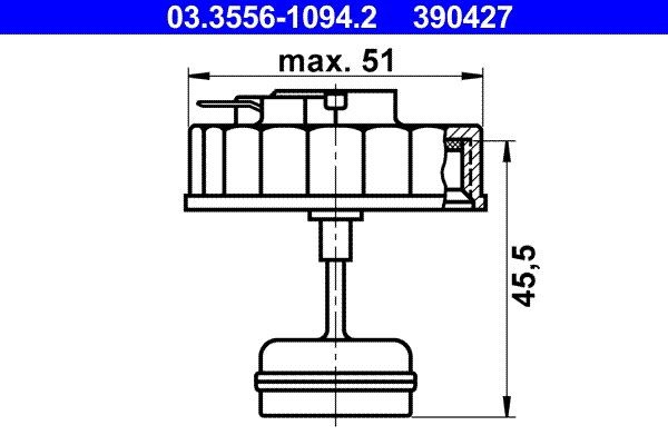 Dop, remvloeistofreservoir ATE 03.3556-1094.2 ATE 03.3556-1094.2 Remvloeistofreservoir LAND ROVER DISCOVERY 2008