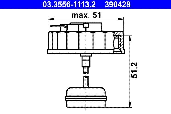 ATE Lås, bromsvätskebehållare 03.3556-1113.2 03.3556-1113.2 ATE bromsvätskebehållare Fiat UNO