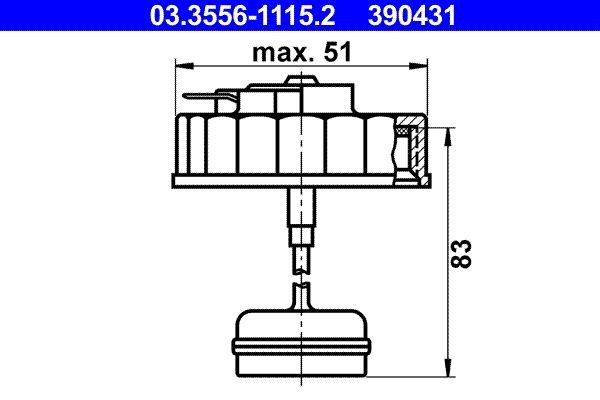 ATE Deksel, bremsevæskebeholder 03.3556-1115.2 ATE 03.3556-1115.2 Bremsevæsketank Opel MANTA billige