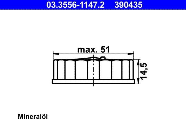 ATE Bouchon, réservoir du liquide 03.3556-1147.2 03.3556-1147.2 Vase d'expansion liquide de frein ATE JAGUAR X-TYPE