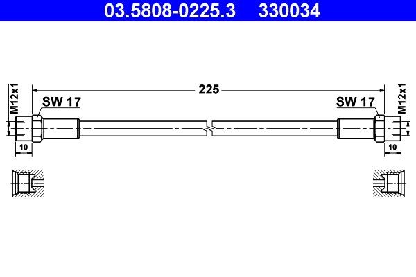 ATE Koppelingsslang 03.5808-0225.3 Koppelingsslang ATE XC40 03.5808-0225.3 goedkoop