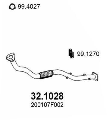 ASSO Eksosrør 32.1028 Eksosrør ASSO TRANSIT 32.1028 billige