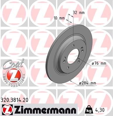 ZIMMERMANN Bremsscheibe 320.3814.20 320.3814.20 ZIMMERMANN COAT Z Sport-Bremsscheiben Kia Optima Sportswagon Kosten