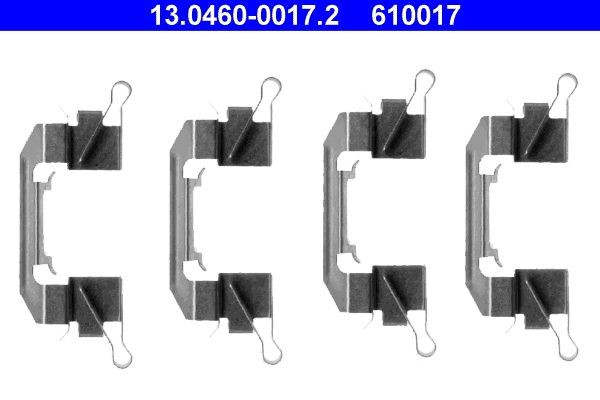 ATE Monteringssett, bremseklosser 13.0460-0017.2 Tibehørsett, skivebremse belegg ATE NOTE 13.0460-0017.2 billige