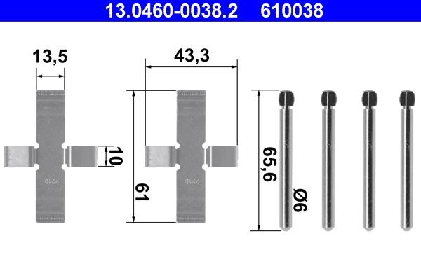 ATE Monteringssats, bromsbelägg 13.0460-0038.2 ATE 13.0460-0038.2 monteringssats, bromsbelägg MORGAN FOUR FOUR
