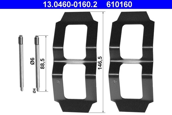 ATE Kit accessori, pastiglia freno 13.0460-0160.2 ATE 13.0460-0160.2 Kit accessori, pastiglia freno Mercedes T1 602 originale prezzo