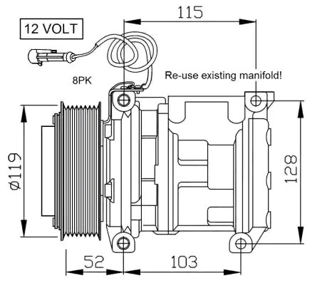 NRF Κομπρεσέρ air condition 32660 32660 Κομπρεσέρ NRF SKODA CITIGO