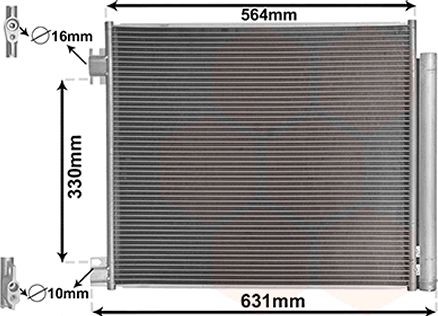 VAN WEZEL Air conditioning condenser 33005422 Nissan ALMERA VAN WEZEL ac condenser 33005422