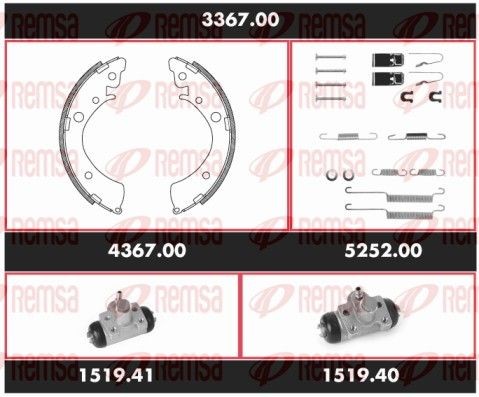 REMSA Kit freno, Freno a tamburo 3367.00 REMSA 3367.00 Kit freno, freno a tamburo HONDA Accord VI Sedan (CK, CG, CH, CF8) originale prezzo
