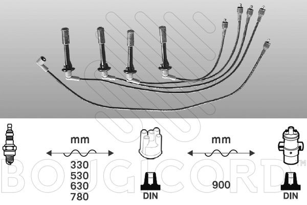Tändkabelsats EFI AUTOMOTIVE 3395 EFI AUTOMOTIVE 3395: Tändkablar Peugeot 504 2005