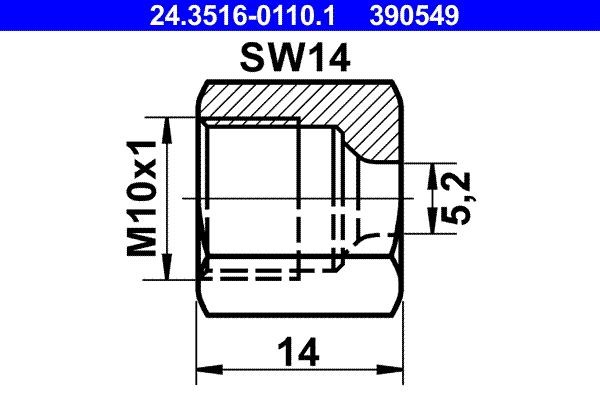 ATE Prevlečná matica 24.3516-0110.1 ATE 24.3516-0110.1 Prevlečná matica