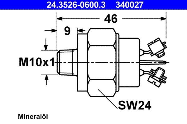 ATE Interruptor, luz de stop 24.3526-0600.3 Conector de pedal de travão ATE MERIVA 24.3526-0600.3 baratos