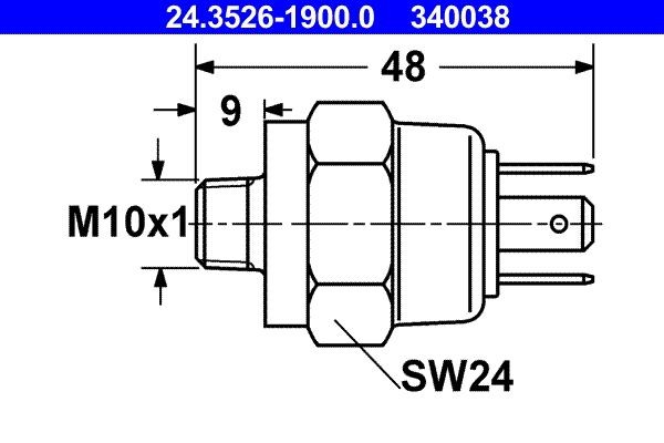 ATE Interruptor de luz de stop 24.3526-1900.0 24.3526-1900.0 Interruptor do pedal de travão JAGUAR S-TYPE ATE