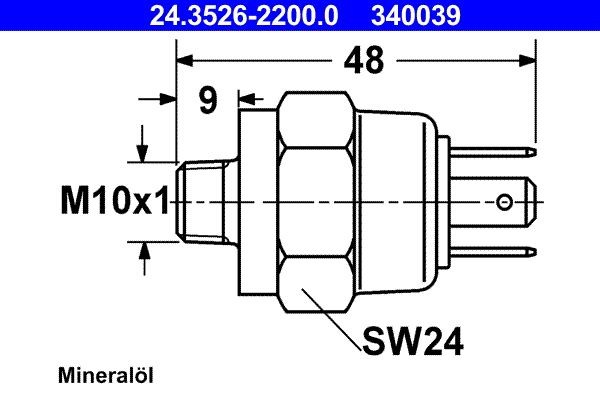 ATE Interruptor, luz de stop 24.3526-2200.0 Interruptor de luz de freio ATE MERIVA 24.3526-2200.0 baratos
