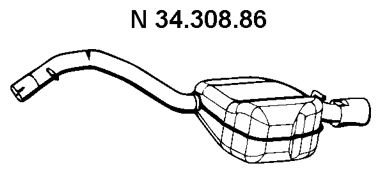 EBERSPÄCHER Koncový tlmič výfuku 34.308.86 34.308.86 Zadný tlmič výfuku VOLVO 240 EBERSPÄCHER