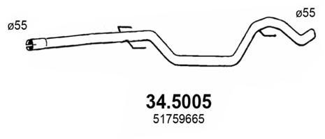 ASSO Tuyau d'échappement 34.5005 Opel ASTRA Tuyau d'échappement ASSO 34.5005