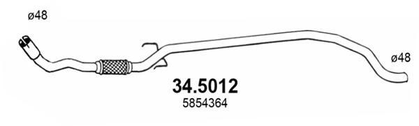 ASSO Tubo gas scarico 34.5012 34.5012 costo Tubo gas scarico OPEL VECTRA ASSO