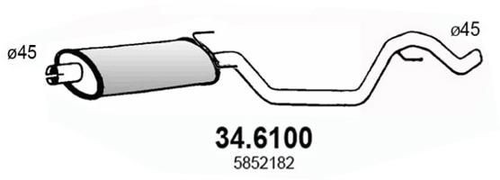 ASSO Silencieux intermédiaire 34.6100 Opel CORSA Échappement intermédiaire ASSO 34.6100