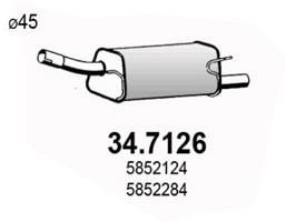 ASSO Bakre ljuddämpare 34.7126 34.7126 Bakre ljuddämpare ASSO OPEL MERIVA
