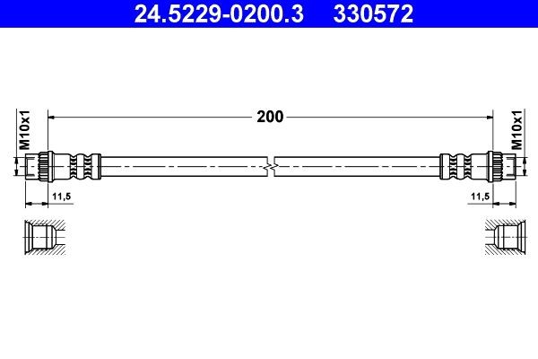 ATE Bremseslange 24.5229-0200.3 Bremseslange ATE 607 24.5229-0200.3 billige