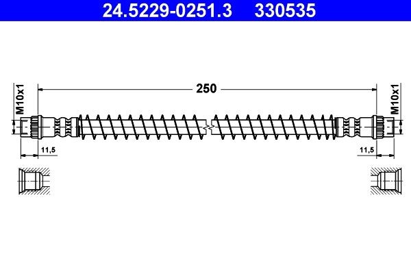 Pidurivoolik ATE 24.5229-0251.3 ATE 24.5229-0251.3: Pidurivoolik Citroen C8 2014
