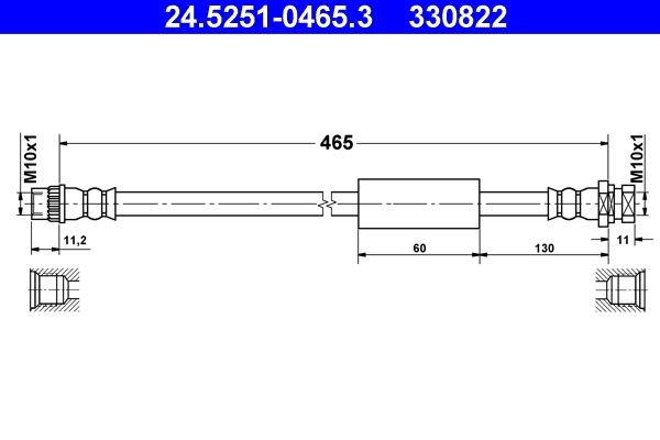 ATE Brzdová hadica 24.5251-0465.3 Brzdové hadičky ATE TIIDA 24.5251-0465.3 lacné