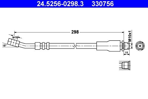 ATE Bromsslang 24.5256-0298.3 24.5256-0298.3 Bromsslang ATE OPEL VECTRA
