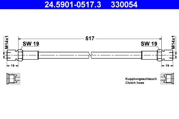 ATE Koppelingsslang 24.5901-0517.3 Koppelingsslang ATE MONDEO 24.5901-0517.3 goedkoop