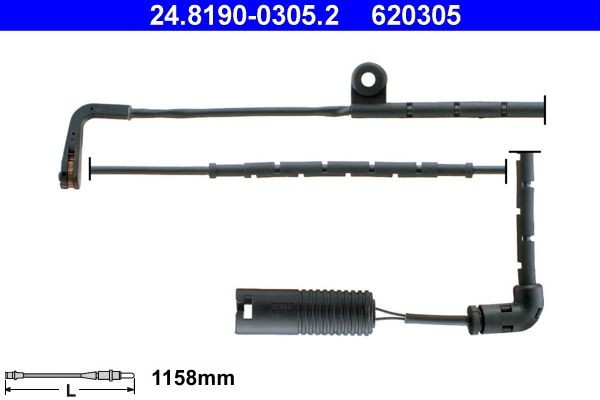 ATE Výstrażný kontakt opotrebenia brzdového oblożenia 24.8190-0305.2 Senzor opotrebenia brzd ATE Land Rover DISCOVERY 24.8190-0305.2