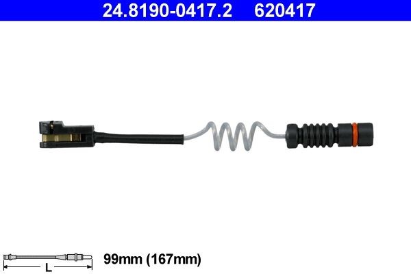 ATE Hoiatuskontakt, piduriklotsi kulumine 24.8190-0417.2 Piduriklotside kulumisandur ATE PASSAT 24.8190-0417.2 odav