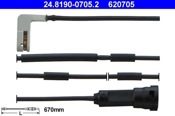 ATE Indikators, Bremžu uzliku nodilums 24.8190-0705.2 ATE 24.8190-0705.2 Bremžu kluču nodiluma devējs Opel Corsa E x15 orģinālās cena