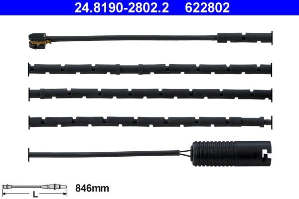 ATE Slitekontakt bremsekloss 24.8190-2802.2 ATE 24.8190-2802.2 Bremsebeleggslitasje Audi 50 originale