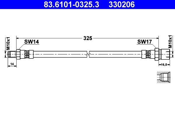 ATE Brzdová hadica 83.6101-0325.3 ATE 83.6101-0325.3 originálne Brzdové hadice 412i cena