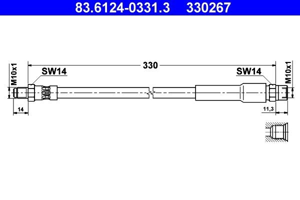 ATE Flexible de frein 83.6124-0331.3 Flexible de frein ATE Z3 83.6124-0331.3 pas cher