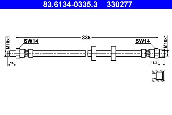 ATE Bromsslang 83.6134-0335.3 83.6134-0335.3 ATE bromsslang MG MGF