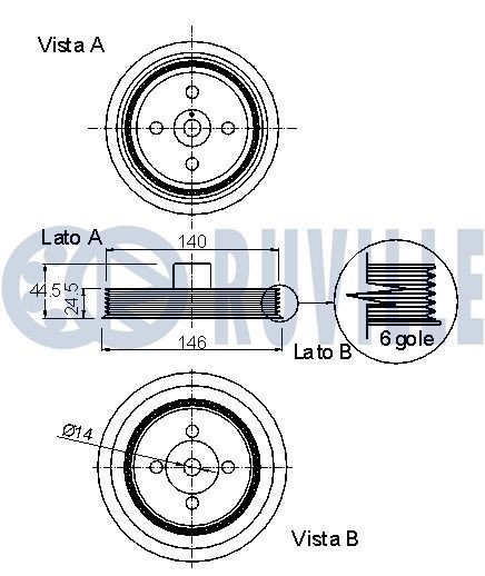 RUVILLE Reżaz pre pohon olejového čerpadla 3450058 Hnacia reżaz RUVILLE Volkswagen SHARAN 3450058