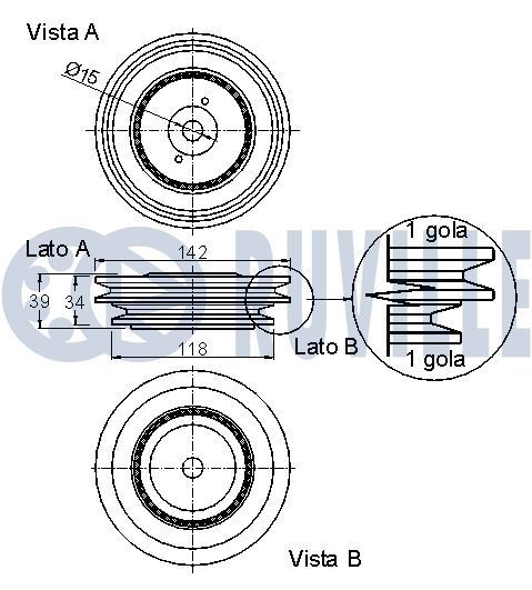 RUVILLE Ketting, oliepompaandrijving 3450070 3450070 Aandrijfketting PEUGEOT 208 RUVILLE