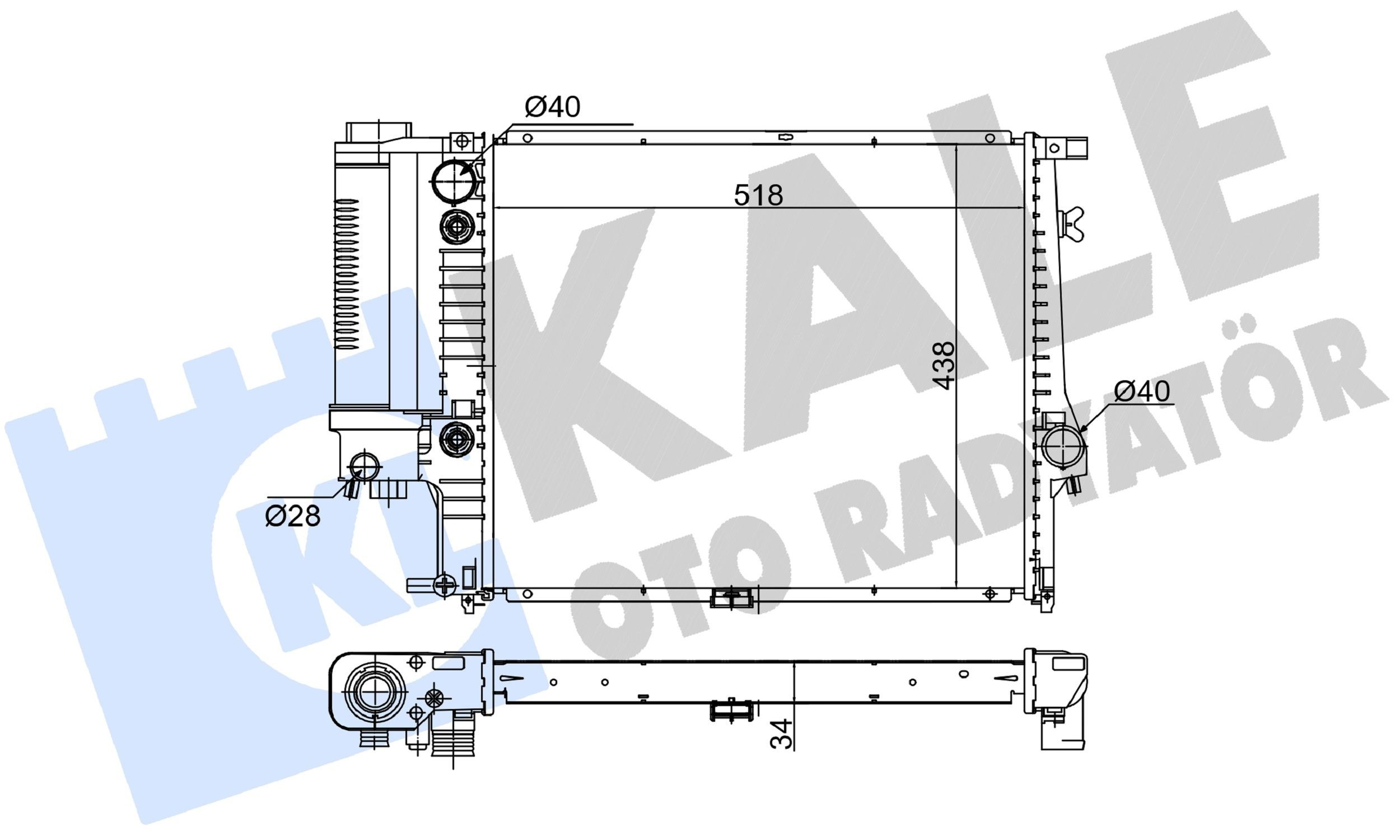 KALE OTO RADYATOR Radiateur 348900 Radiateur KALE OTO RADYATOR X5 348900 goedkoop