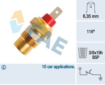 FAE Termocontatto, Spia segnalazione refrigerante 35102 Bulbo radiatore Hyundai DM 35102 FAE