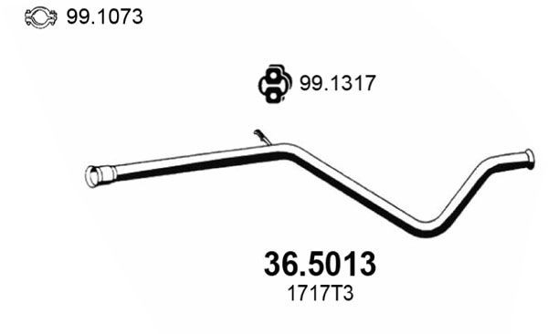 ASSO Tuyau d'échappement 36.5013 36.5013 Tuyau d'échappement ASSO PEUGEOT 107