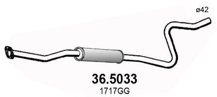 ASSO Tuyau d'échappement 36.5033 Peugeot 107 Tuyaux d'échappement ASSO 36.5033
