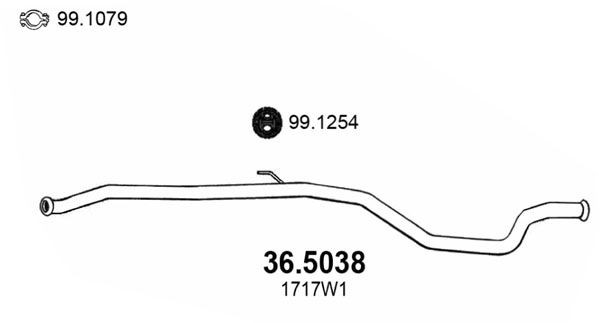 ASSO Tuyau d'échappement 36.5038 Tuyau d'échappement ASSO 107 36.5038 pas cher