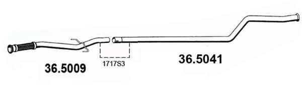 ASSO Tuyau d'échappement 36.5041 Tube d'échappement ASSO 107 36.5041 pas cher